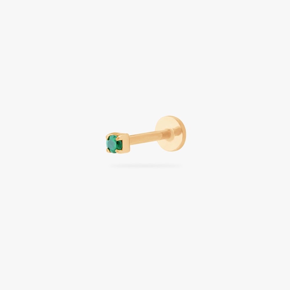 Studs Mini CZ Flatback Stud- green & gold- new in packaging